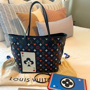 ❤️Louis Vuitton Game On Noir Neverfull with Pouch🖤